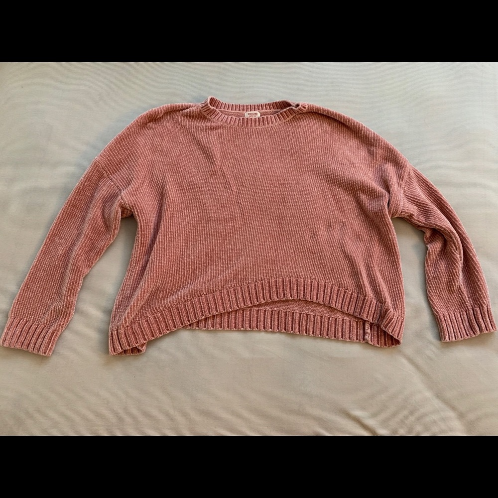 Cropped velvet sweater